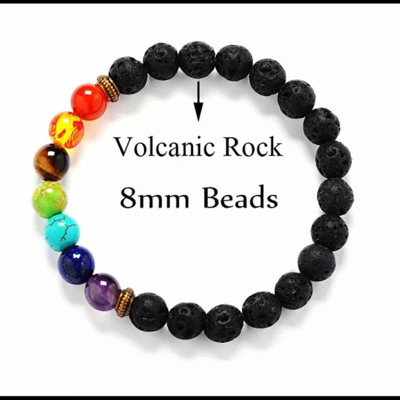 Chakra Bracelet 7 Stones Lava Reiki Yoga Zen Love - Picture 9 of 9